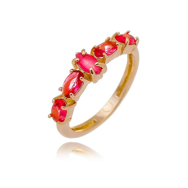 Meia aliança folheada a ouro 18k