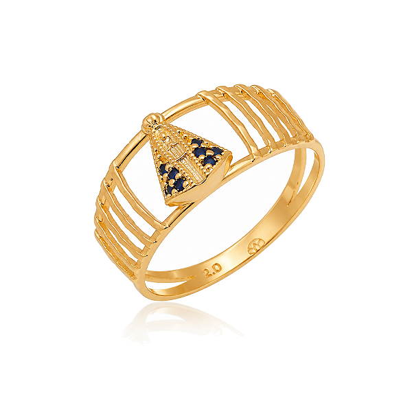 Anel Nossa Sra. Aparecida folheado a ouro 18k
