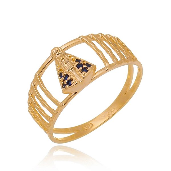 Anel Nossa Sra. Aparecida folheado a ouro 18k