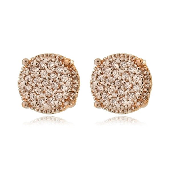 Brinco redondo com zircônias folheado a ouro 18k