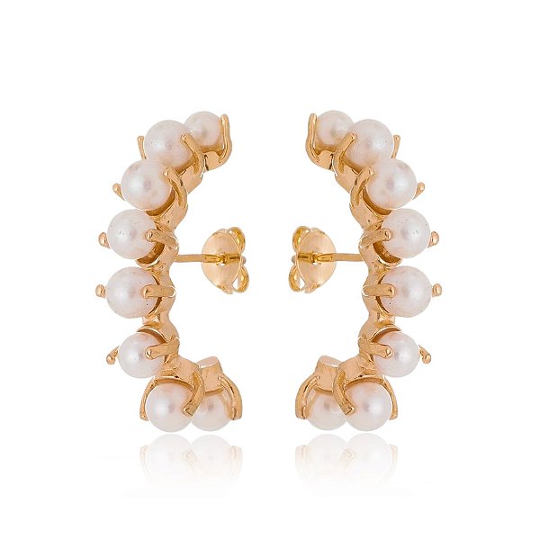 Brinco Ear Hook folheado a ouro 18k