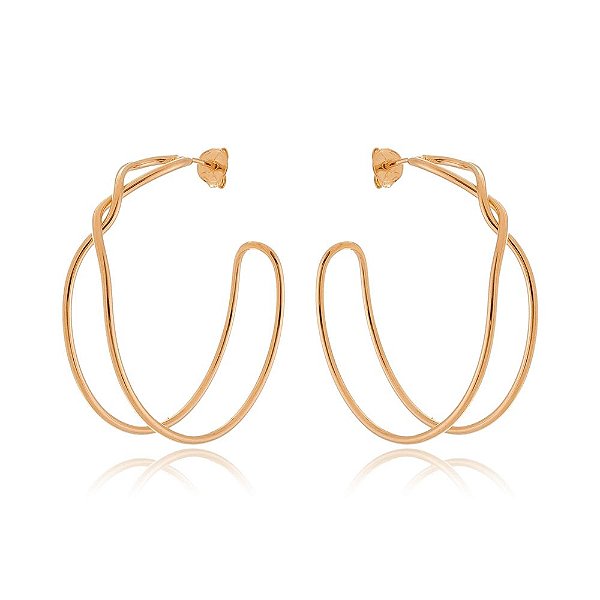 Argola grande folheada a ouro 18k