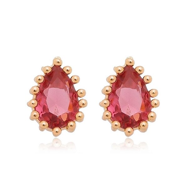 Brinco gota folheado a ouro 18k