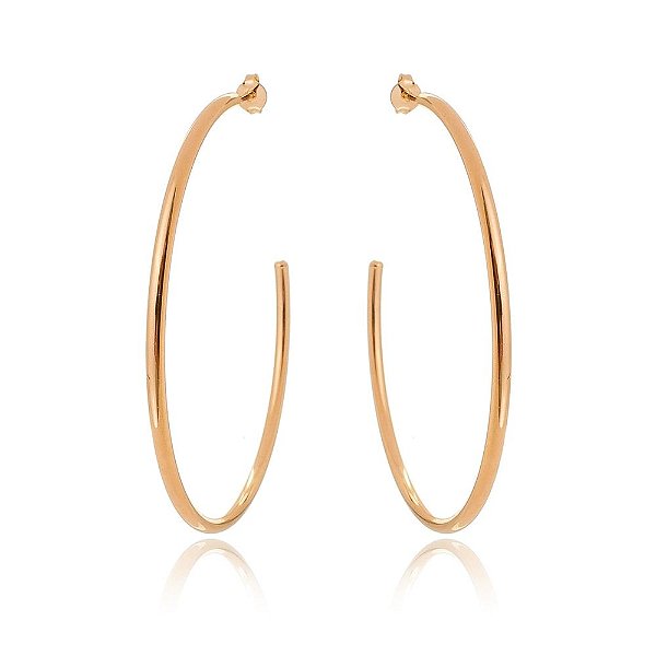 Argola grande folheada a ouro 18k