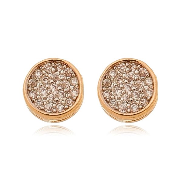 Brinco com zircônias folheado a ouro 18k