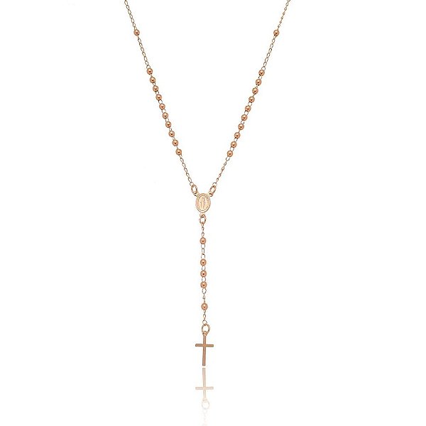 Gargantilha Terço folheada a ouro 18k