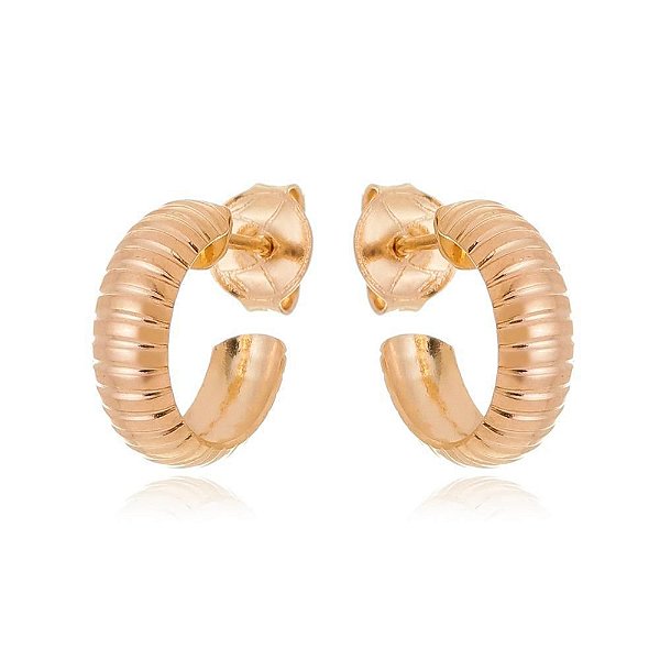 Argola pequena folheada a ouro 18k