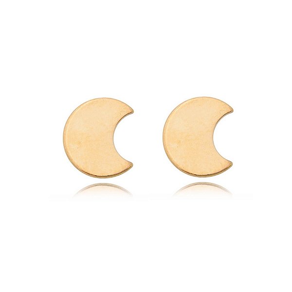 Brinco chapado lua folheado a ouro 18k