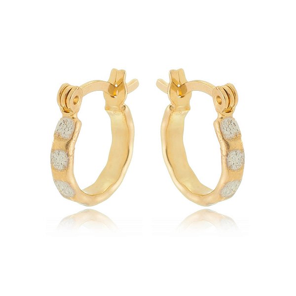 Argola com Rodium folheada a ouro 18k