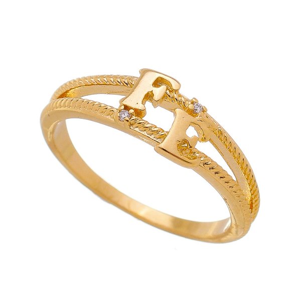 Anel fé folheado a ouro 18k