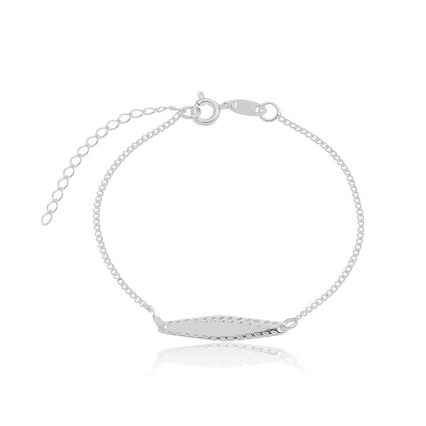 Pulseira plaquinha em prata 925