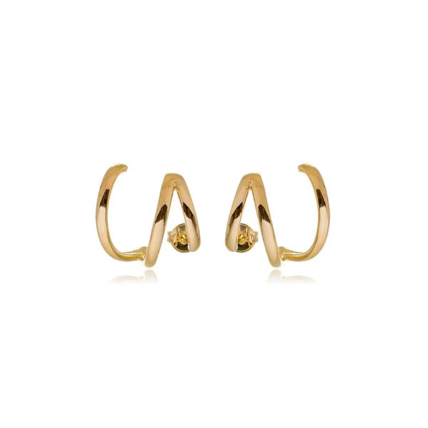 Brinco zig zag folheado a ouro 18k