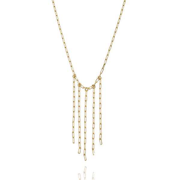 Gargantilha elos suspensos folheada a ouro 18k