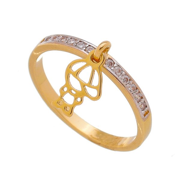 Anel menino folheado a ouro 18k
