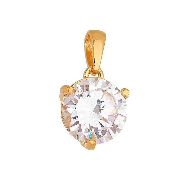 Pingente ponto de luz zircônia folheado a ouro 18k