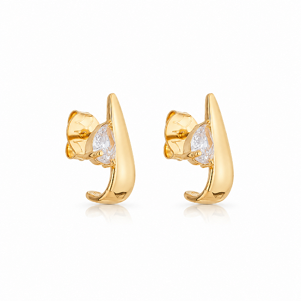 Argola triângulo folheada a ouro 18k
