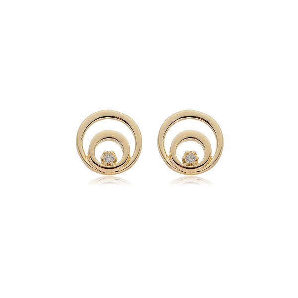 Brinco Lua folheado a ouro 18k
