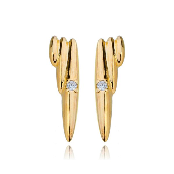 Brinco tropical folheado a ouro 18k