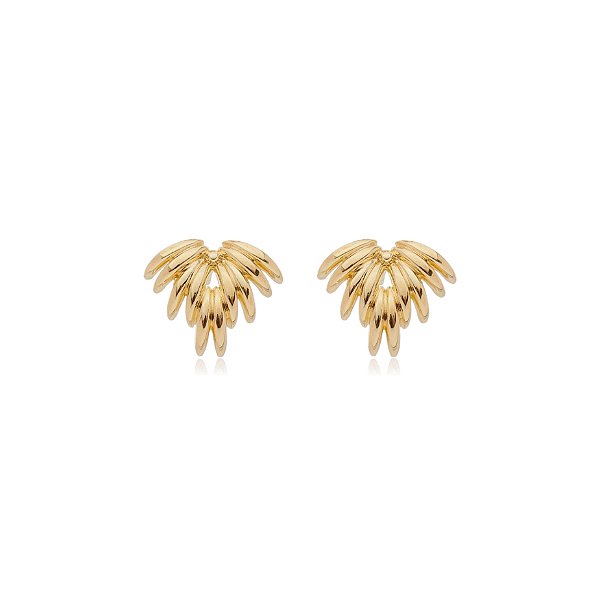 Brinco palha folheado a ouro 18k