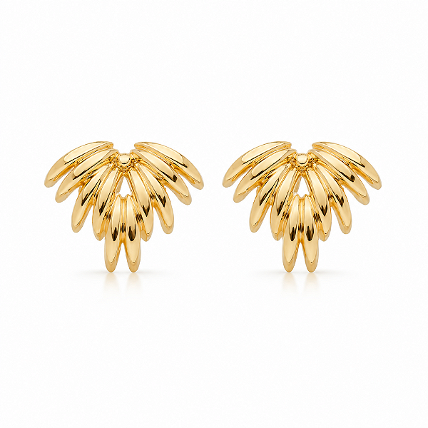 Brinco palha folheado a ouro 18k