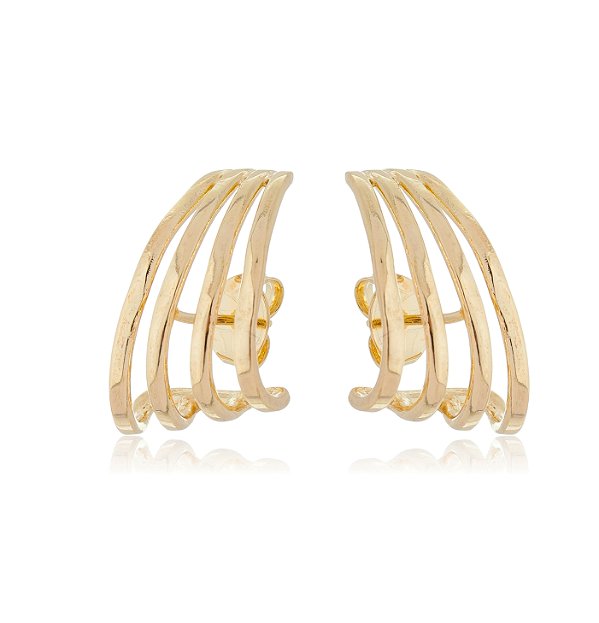 Argola quatro fitas folheada a ouro 18k