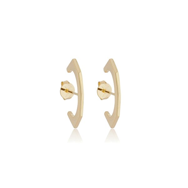 Brinco geométrico folheado a ouro 18k