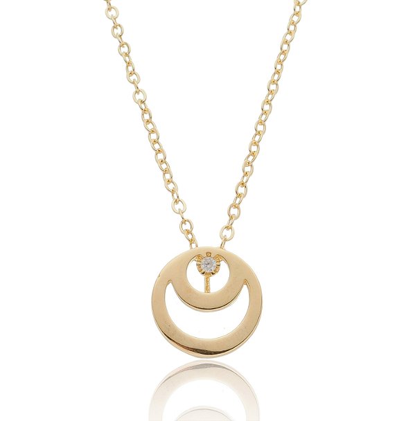 Gargantilha Lua folheada a ouro 18k