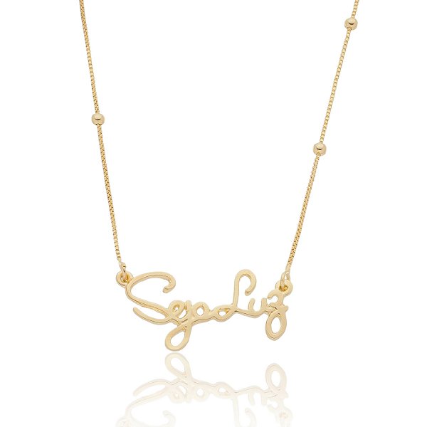 Gargantilha seja luz folheada a ouro 18k