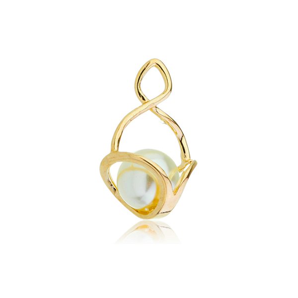 Pingente com pérola folheado a ouro 18k