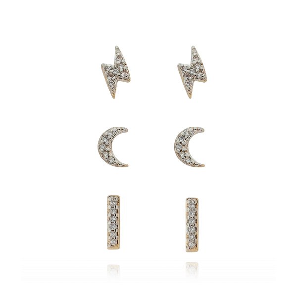 Brinco infantil trio folheado a ouro 18k