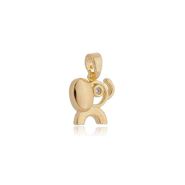 Pingente infantil elefante folheado a ouro 18k