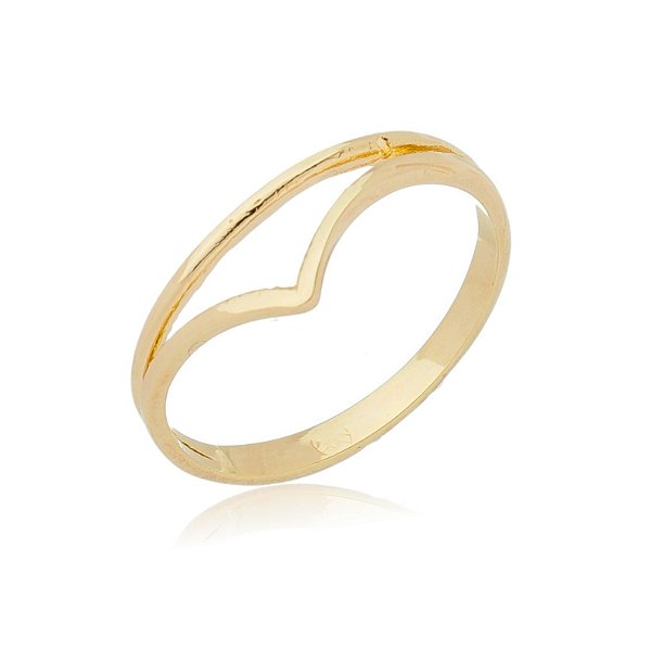 Anel Sereia simples folheado a ouro 18k