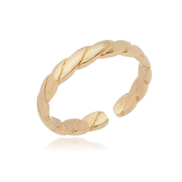 Anel conchinha achatado folheado a ouro 18k