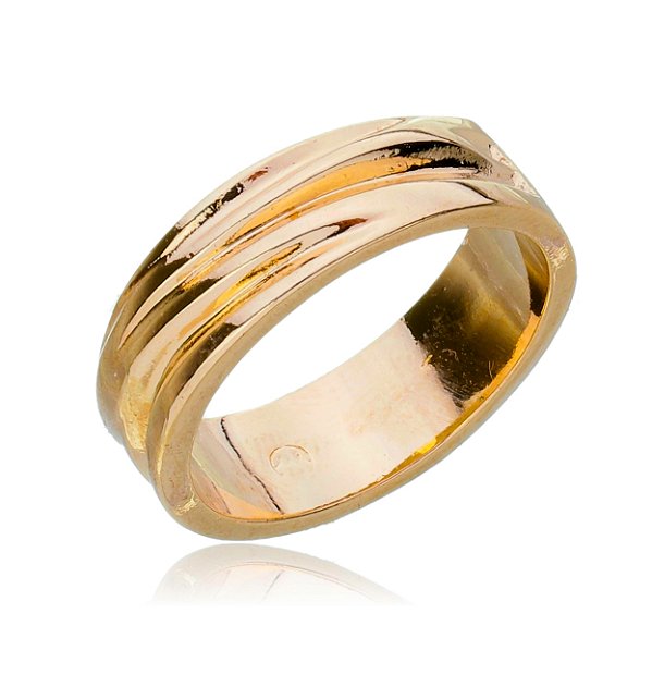 Anel trabalhado folheado a ouro 18k