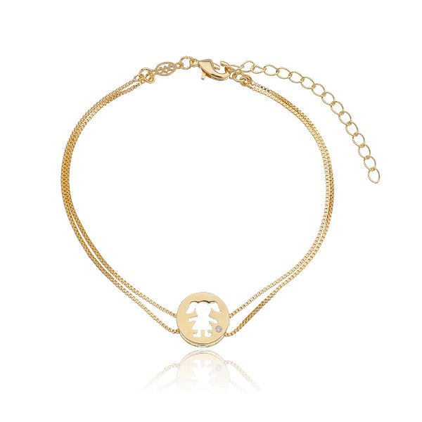 Pulseira Menina folheada a ouro 18k 18cm