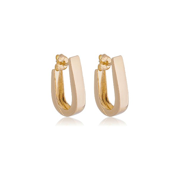 Argola gota chapa folheada a ouro 18k