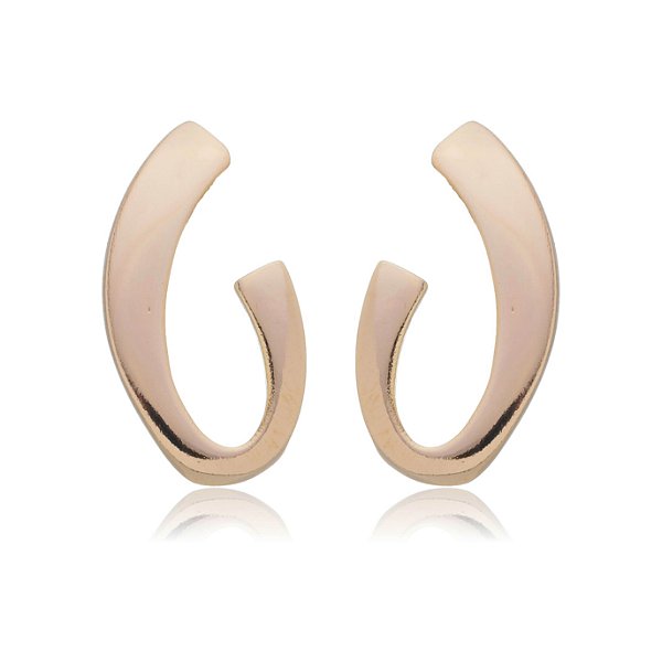 Brinco liso folheado a ouro 18k