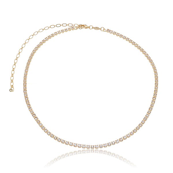 Gargantilha Riviera folheada a ouro 18k