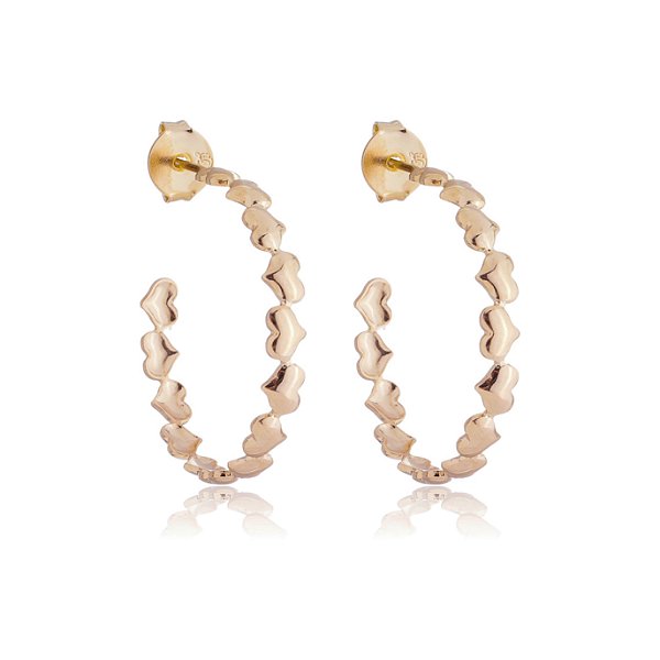 Argola grande corações folheada a ouro 18k
