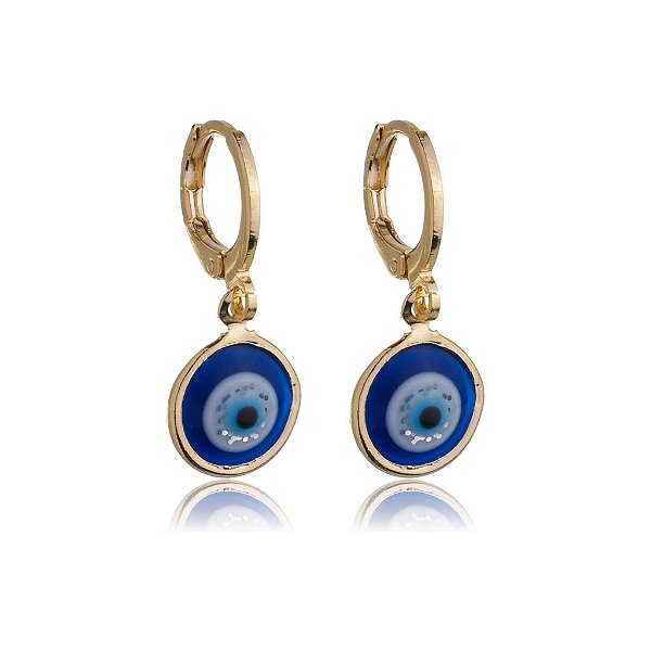 Argola Olho Grego folheada a ouro 18k