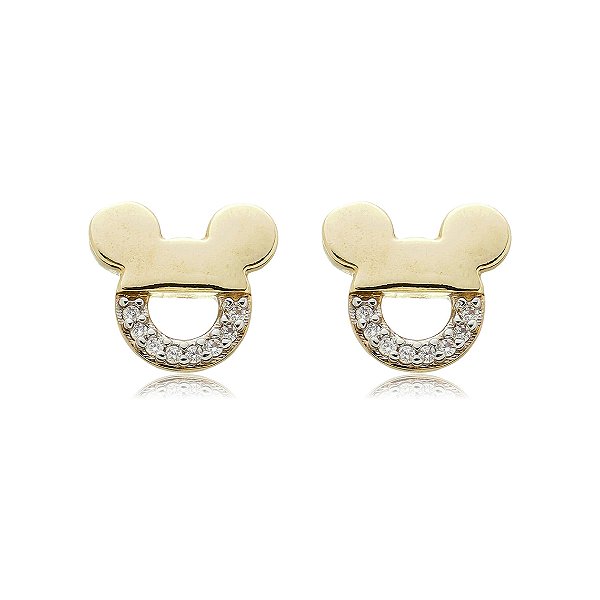 Brinco Mickey folheado a ouro 18k