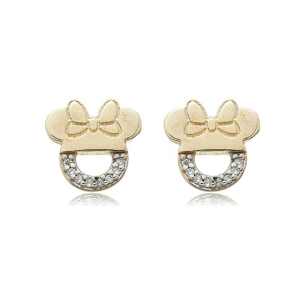 Brinco Minnie folheado a ouro 18k