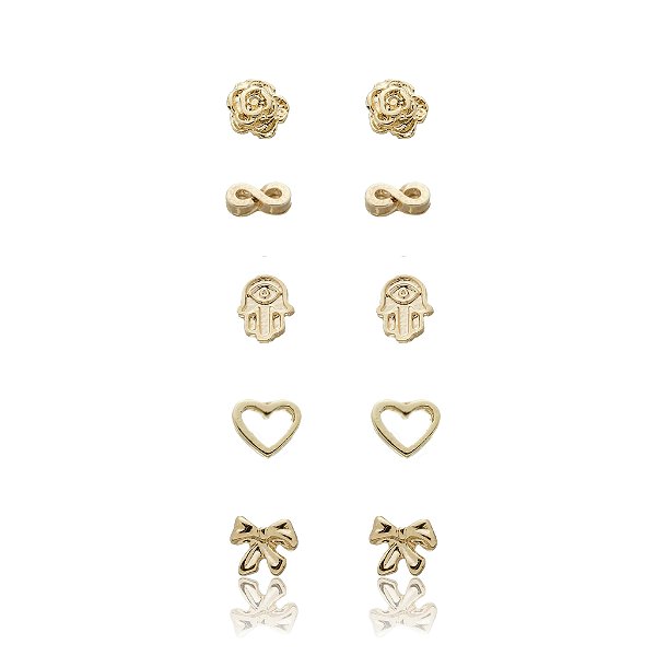 Mix infantil folheado a ouro 18k