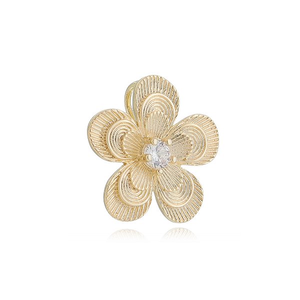 Pingente flor folheado a ouro 18k