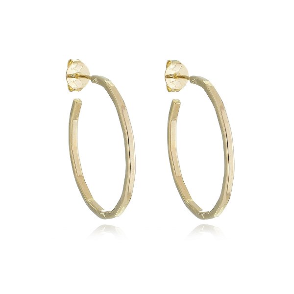 Meia argola folheada a ouro 18k