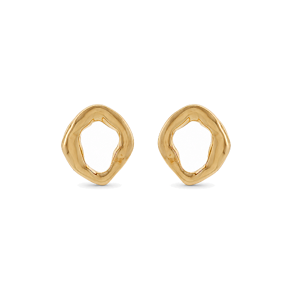 Brinco vazado folheado a ouro 18k