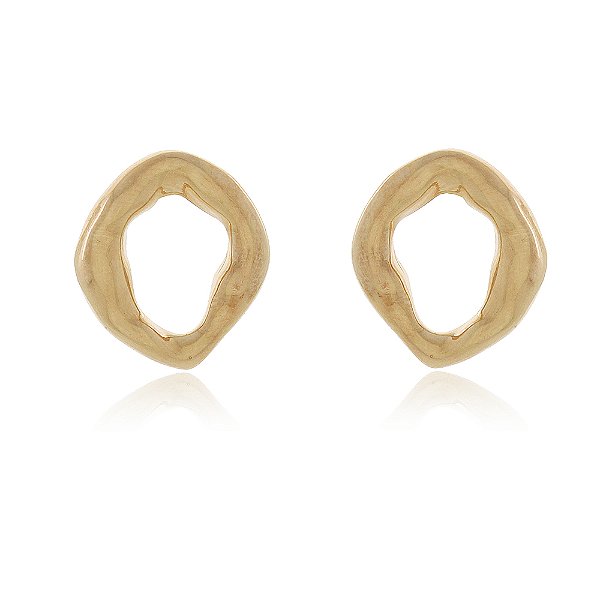 Brinco vazado folheado a ouro 18k