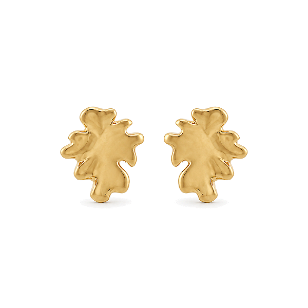 Brinco orgânico folheado a ouro 18k