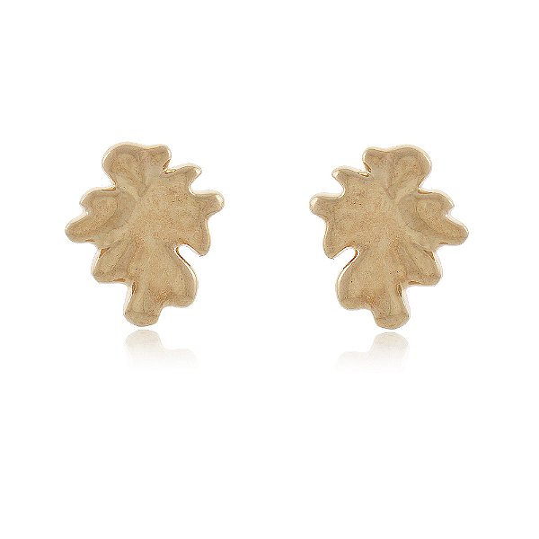 Brinco orgânico folheado a ouro 18k