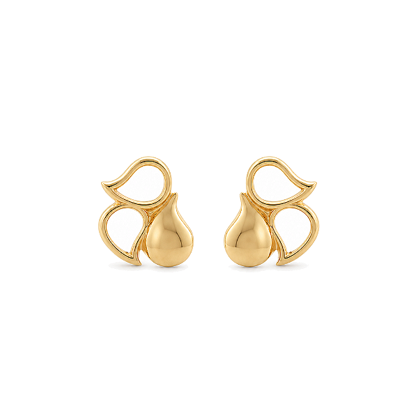 Brinco 3 gotas folheado a ouro 18k